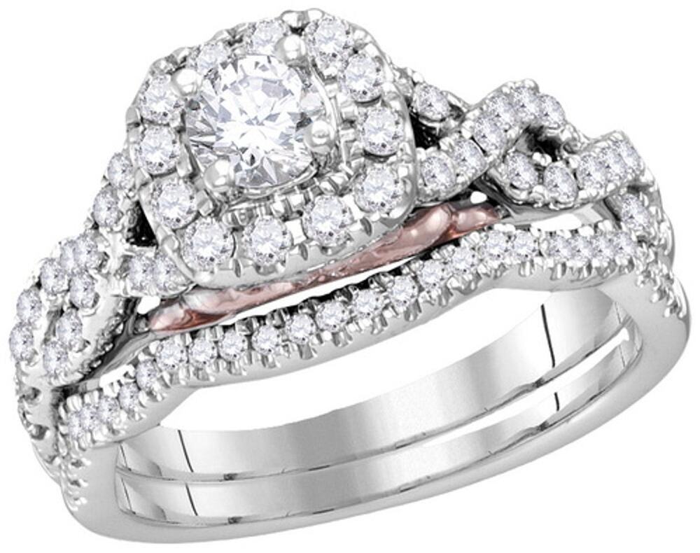 14K Gold 1CT Diamond Wedding Engagement Ring Set EGL Certified FG Color Size 7
